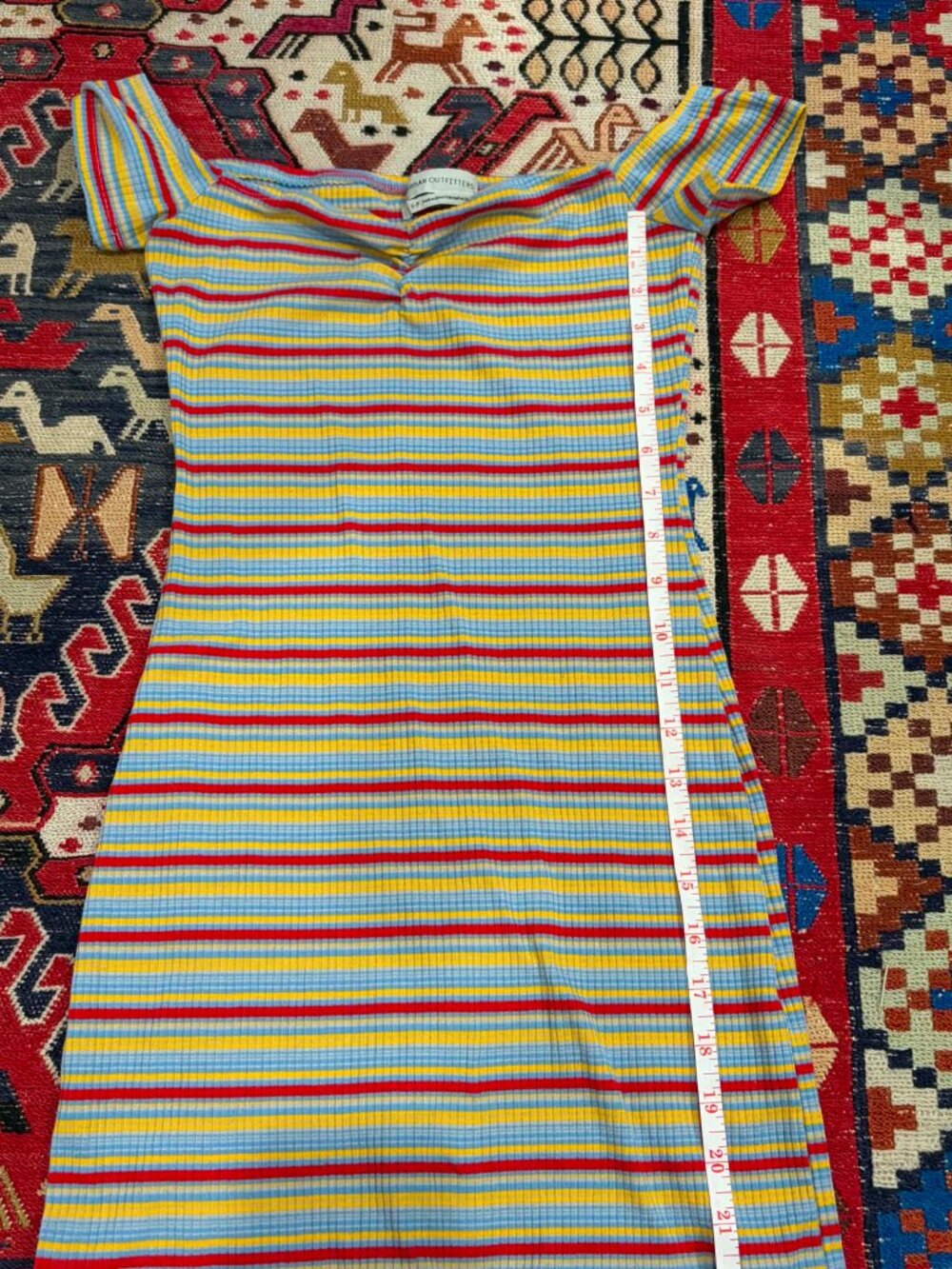 Colorful mini off-shoulder dress from Urban Outfitters